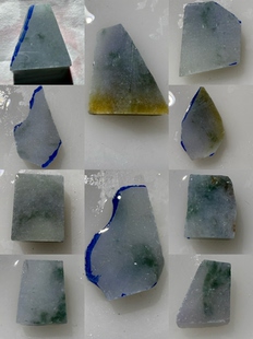 2369-2378淡紫底飘花莫奈花园系列天然缅甸翡翠保真保A假一罚三