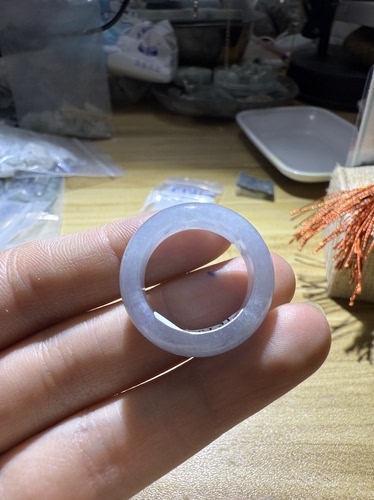 K235冰胶紫底成品18.3mm戒圈天然缅甸翡翠A货保真保A假一罚三