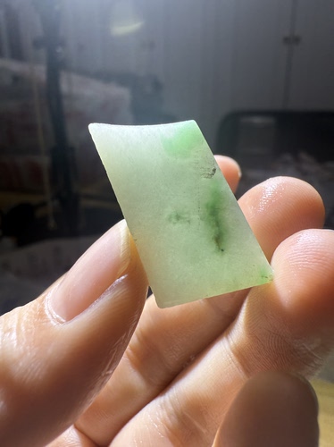C1019白底青天然缅甸翡翠边角料保真保A假一罚三详情有尺寸