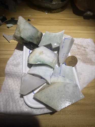 E395-396一图一盘天然缅甸翡翠边角料保真保A假一罚三