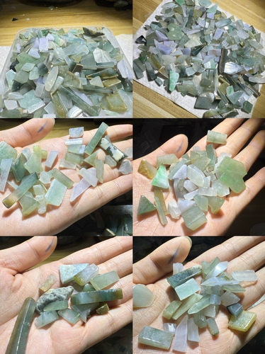 C1891抛光糯冰料317个天然缅甸翡翠边角保真保A假一罚三不退不换