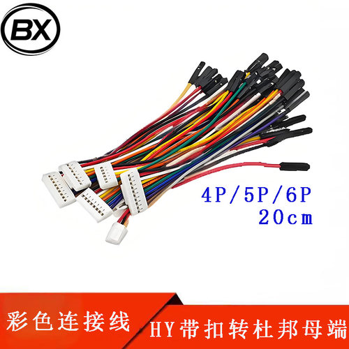 HY2.0带扣转杜邦母端 4P 5P  6P 双头端子线 彩色线 连接线