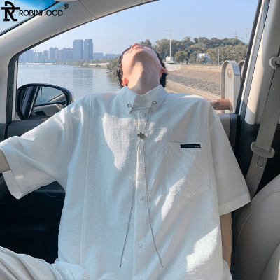 罗宾汉冰丝短袖衬衫男速干挂链