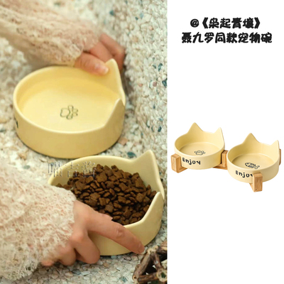 枭起青壤聂九罗迪丽热巴同款宠物碗可爱创意猫狗盆喝水碗猫粮碗