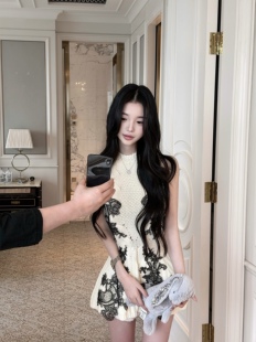 GGQSDZ 雾涧生花Es* 重磅手工定位蕾丝古早女主气质针织长上衣女