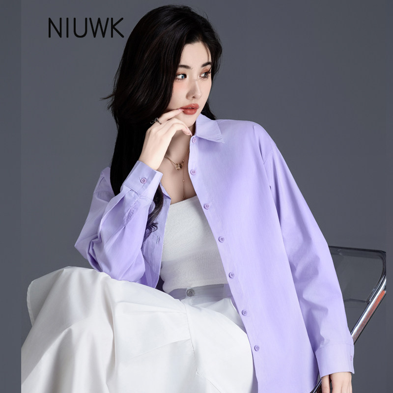 小个子浅紫色衬衫2026新款衬衣女设计感小众春秋长袖宽松上衣外套,女装/女士精品,衬衫,淘宝优惠券,粉丝福利购,淘宝优惠卷