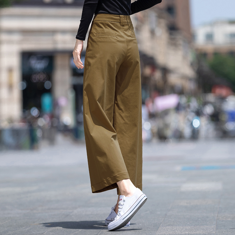 清仓冰丝阔腿裤女夏薄款西装垂感八九分裤子高腰直筒休闲天丝女裤