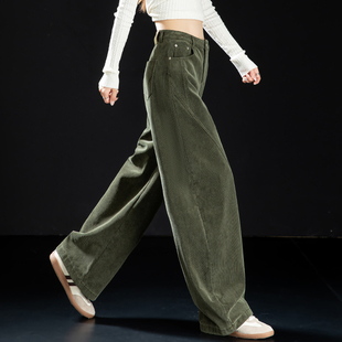 子条绒休闲灯笼裤 时尚 秋冬梨形身材裤 2025新款 洋气加绒灯芯绒女裤