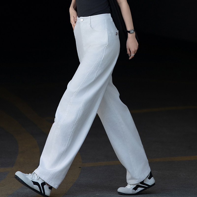 高级感白色牛仔裤女2026新款春秋季宽松显瘦镰刀裤哈伦裤子弯刀裤,女装/女士精品,牛仔裤,淘宝优惠券,粉丝福利购,淘宝优惠卷