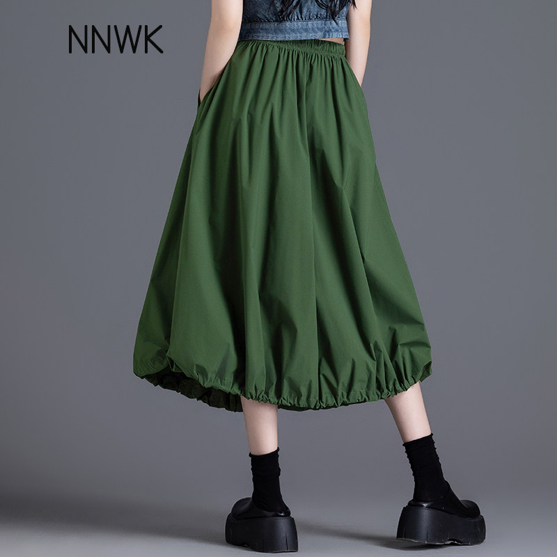 军绿色半身裙女2026新款夏季薄款百褶裙松紧腰抽绳工装风a字长裙,女装/女士精品,半身裙,淘宝优惠券,粉丝福利购,淘宝优惠卷