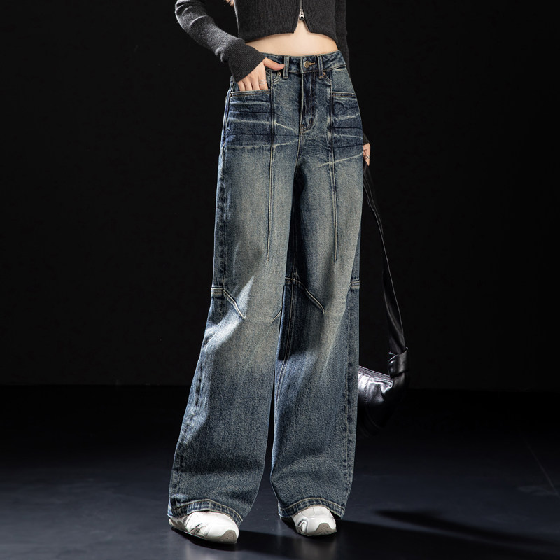 女士弯刀牛仔裤2026新款春秋季设计感版型好看裤子蓝色阔腿镰刀裤,女装/女士精品,牛仔裤,淘宝优惠券,粉丝福利购,淘宝优惠卷