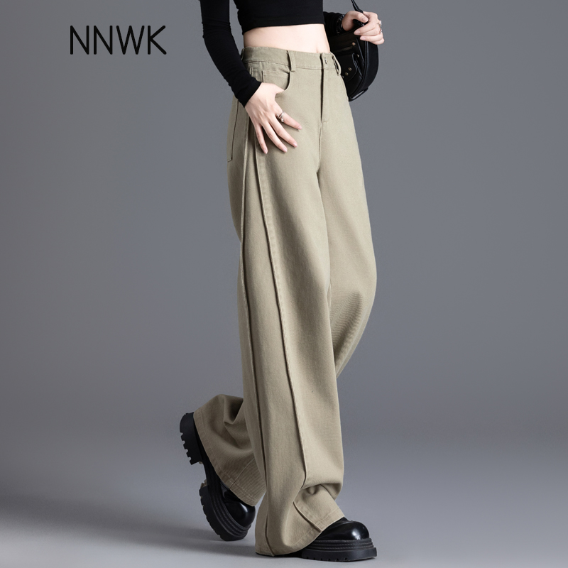 时尚阔腿牛仔裤女宽松休闲直筒裤