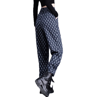 清仓毛呢裤女秋冬格子裤子女2025新款爆款束脚灯笼九分小个子休闲