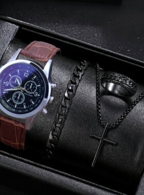 小众痞帅设计感挂脖项链30到40岁男人味十字架毛衣链老公生日礼物