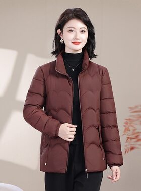 小个子妈妈冬装轻薄棉服短款中老年棉衣女秋冬季袄子加厚冬天外套