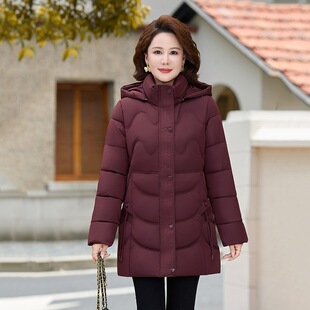 冬季中老年妈妈棉衣女短款时尚百搭小棉服中长款修身修身显瘦棉袄