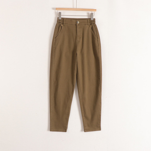 【言】简约舒适百搭高腰烟管裤通勤基础款长裤女26春装新款撤柜