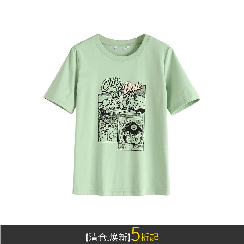 趣味卡通动漫印花弹力棉减龄百搭直筒短袖T恤春夏装品牌折扣女装,女装/女士精品,T恤,淘宝优惠券,粉丝福利购,淘宝优惠卷