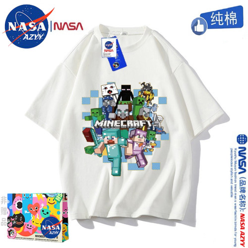 短袖T恤NASA卡通苦力游戏纯棉