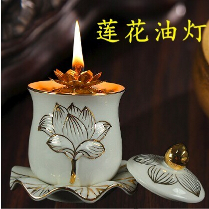 莲花酥油长明供灯仙家灯添填油灯烛台油芯观音佛用佛堂灯供奉用品