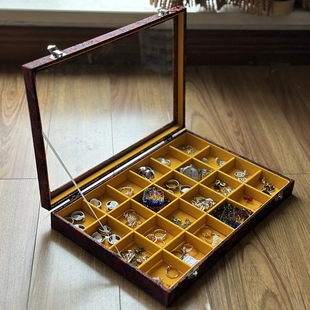 2025新款大容量印章盒子玉石玉佩翡翠把件手串蜜蜡吊坠收藏多宝盒