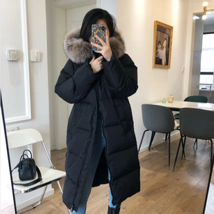 25秋冬新 m家魔王蒙口羽绒服女中长款哑光皮草大毛领宽松加厚鹅绒