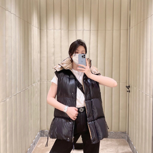 25秋冬新 m家魔王蒙口羽绒服女短款马甲宽松大码鹅绒厚面包服坎肩