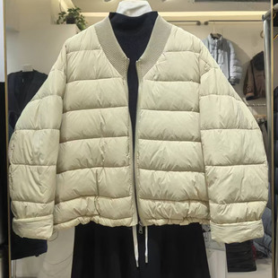 针织立领羽绒服女冬季新韩版百搭宽松休闲加厚保暖面包服雪0.57