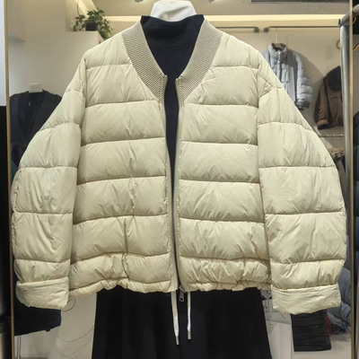 针织立领羽绒服女冬季新韩版百搭宽松休闲加厚保暖面包服雪0.57