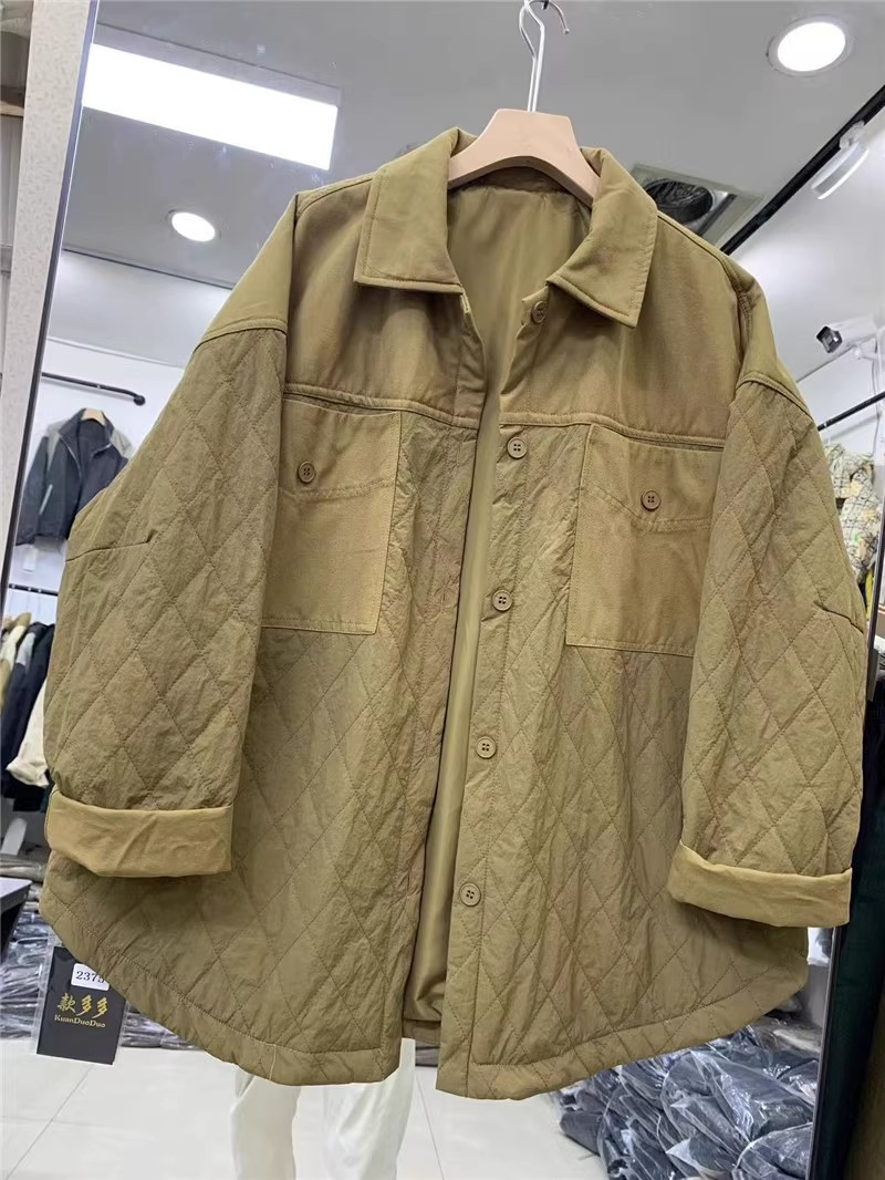 休闲中长款翻领单排扣