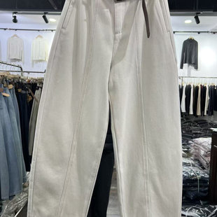 高腰宽松显瘦百搭休闲弯刀裤 新款 世0.98 女冬季 加绒加厚牛仔裤