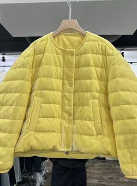 丝绒羽绒服女冬季新款韩版圆领宽松显瘦百搭休闲保暖外套世0.67