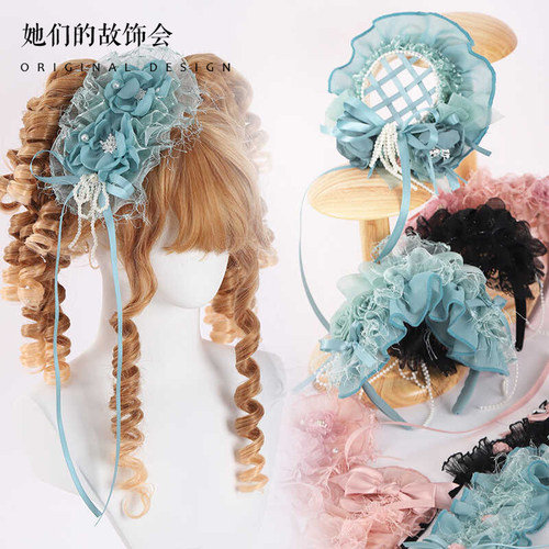 失梦乐园手作小物洛丽塔青色粉色