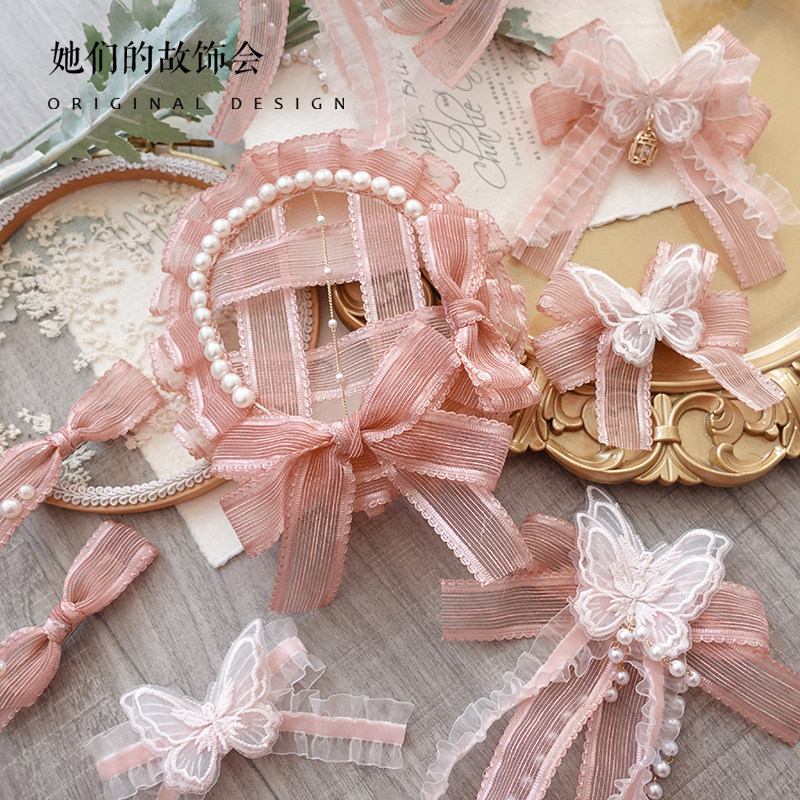 原创洛丽塔发饰深海医院手作小物配饰粉色lolita发箍发夹扁帽头饰