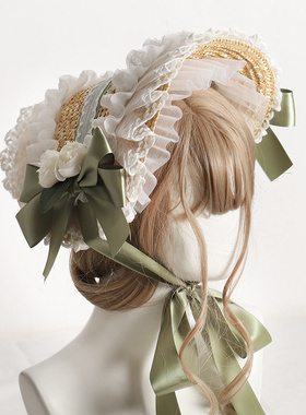 洛丽塔帽子手作波奈特多色追忆BNT原创设计田园风lolita草帽女夏