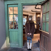 崇福衫 韵咖色蘑糯糯同款 宅女风可爱仿羊羔毛环保毛毛宽松显瘦外套