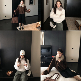 外套 环葆羊羔毛保暖外套女冬装 崇福衫 韵‘暖冬咩咩’大毛领短款