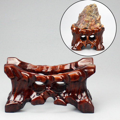 泰山石灵璧石奇石底座摆件中式