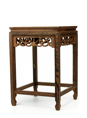 鸡翅木小花架中式古典实木花几室内桌面花瓶盆景奇石摆件鱼缸底座