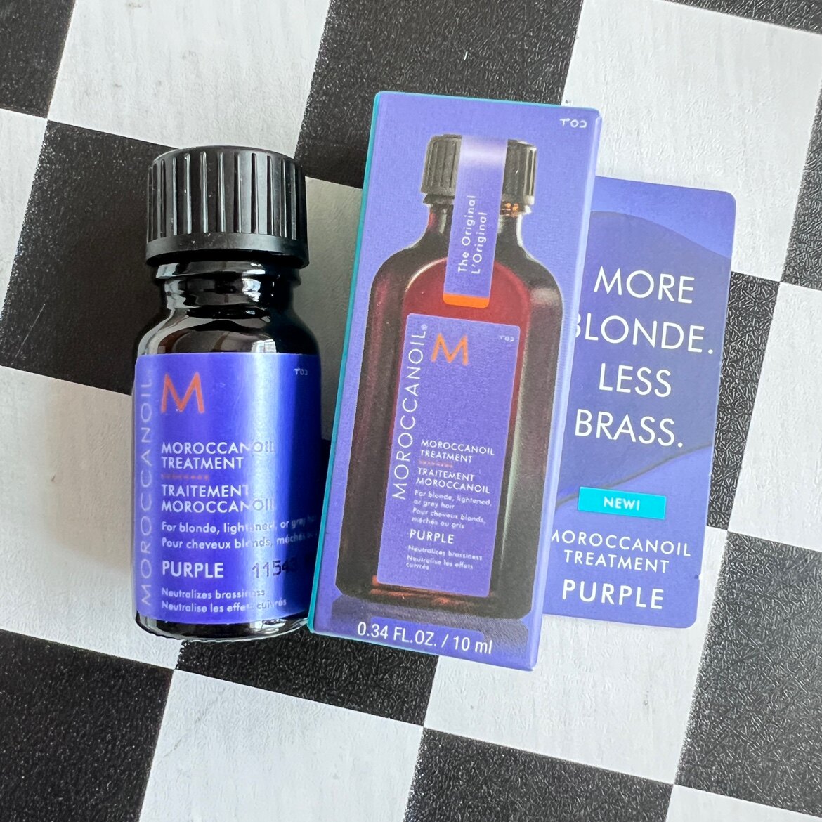 满百包邮Moroccanoil摩洛哥护发精油 新品紫色去黄护色10ml中样