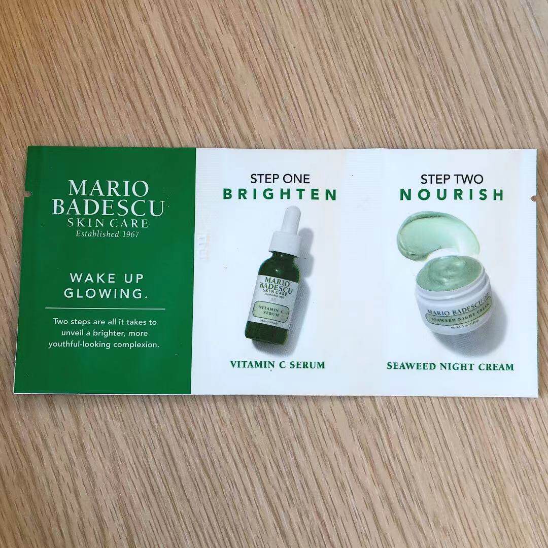 满百包邮 mario badescu VC 浓缩抗氧化精华素海藻控油晚霜3g