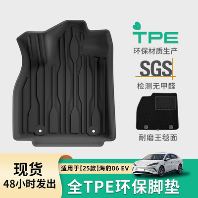 适用于25款比亚迪海豹06 EV汽车脚垫专车专用脚垫TPE脚垫后备箱垫