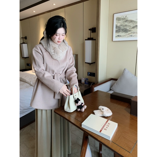 城南边儿1.4拜年大衣~小蛮腰收腰双面呢子大衣羊毛混纺外套两长度