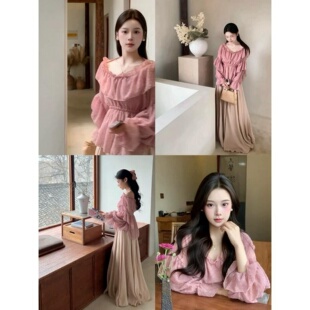 城南边儿2.28栀子小姐 植绒点点雪纺上衣 超出片