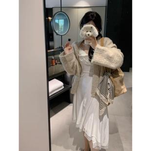 10.31白丝绒花边背心 3件 蕾丝边不规则中裙软糯套 11.9开89元