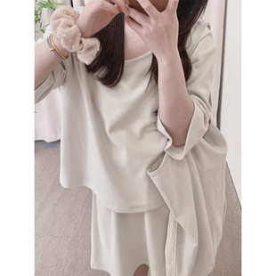 上衣 3.18舒适度满分小喇叭袖 3件 松紧腰小A裙套 11.9开89元