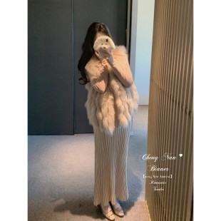 城南边儿12.9冬日舞曲~竖坑条松紧腰大摆裙兔绒包芯纱弹力针织裙