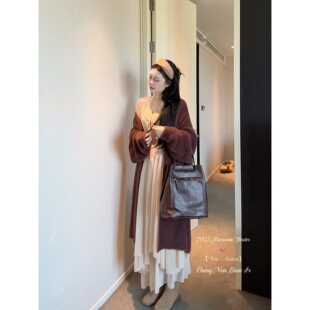 长裙超仙大摆法式 城南边儿10.20浪漫花瓣领连衣裙长袖 裙 现货