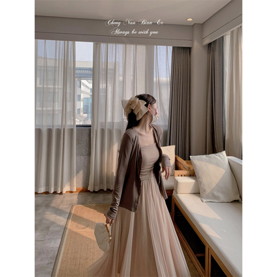 通勤风常规款棉系扣开衫V领