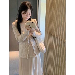 【现货】城南边儿10.20柔焦荷叶拼接毛衣7羊毛开衫长袖针织上衣